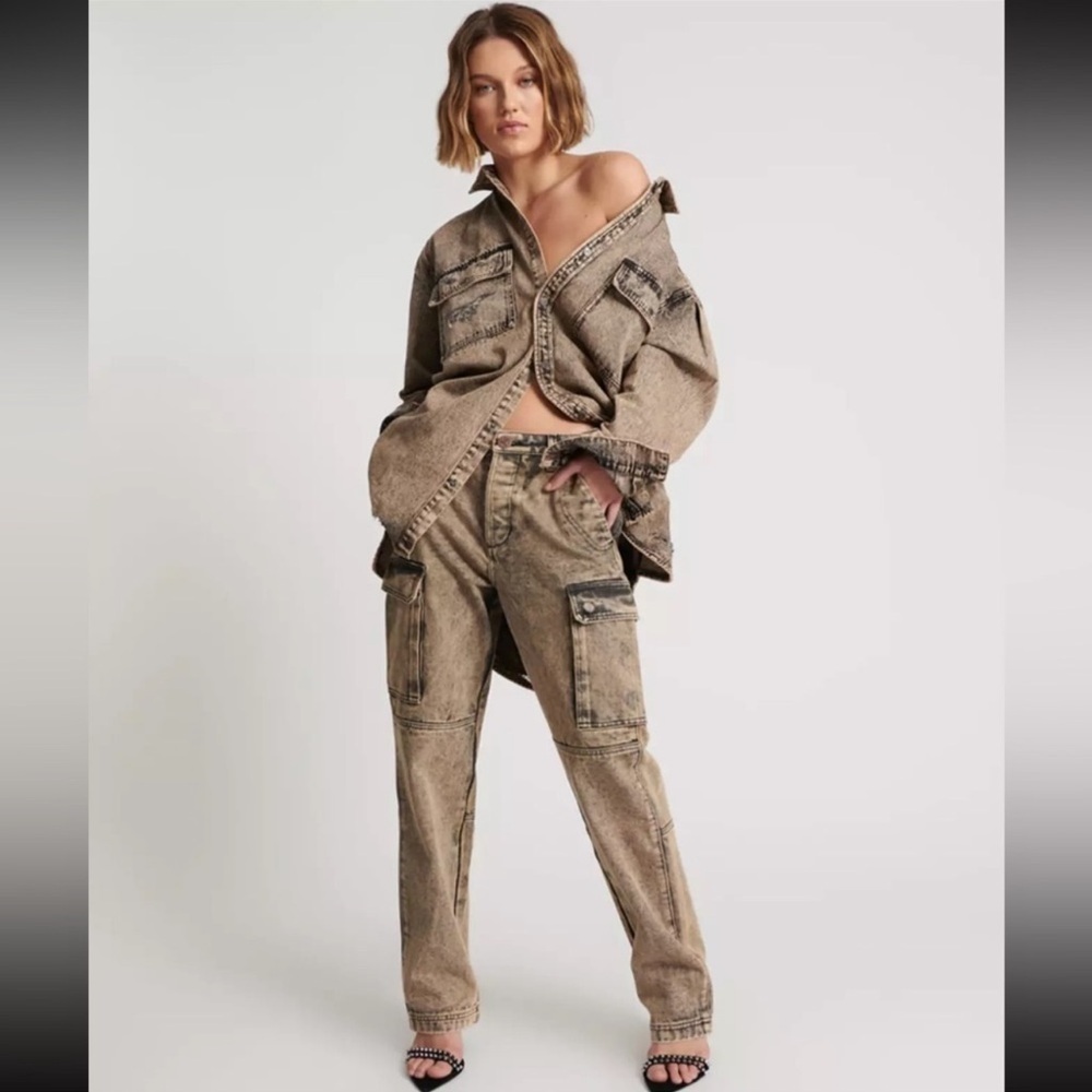NWT Free People/One Teaspoon Cargo Motion Straight Leg Jeans $148 MSRP!